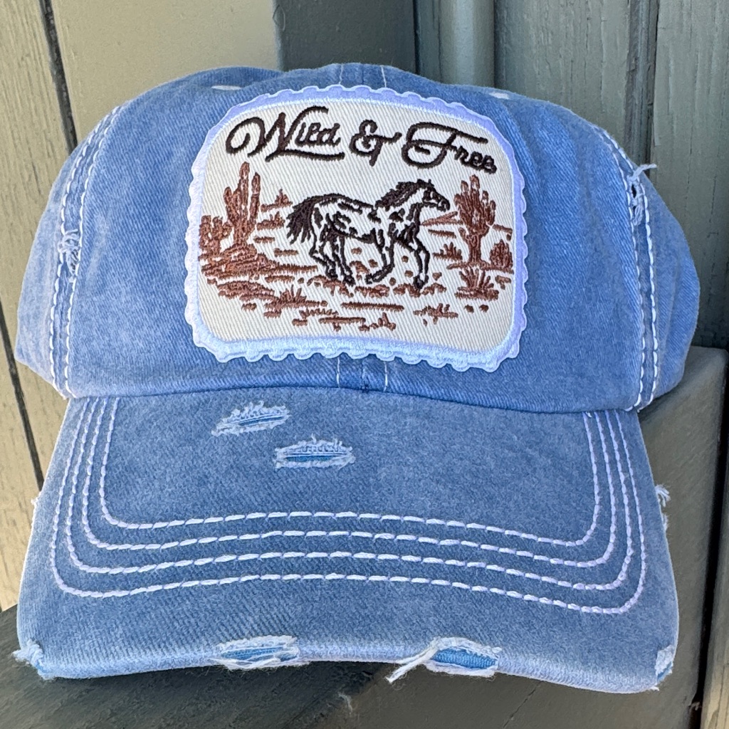 David And Young Blue Distressed Cap